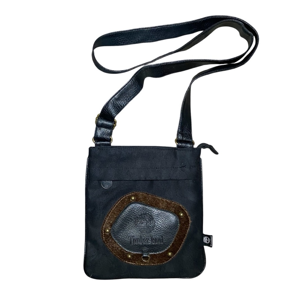 Timberland  Vintage Suede Crossbody Bag with Leather Strap Zip Closure